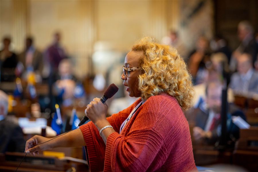 Candace N. Newell addressing the Louisiana House